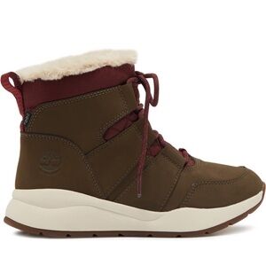 TIMBERLAND Thermolite Lightweight Faux Fur‎ Olive Boots size 9.5